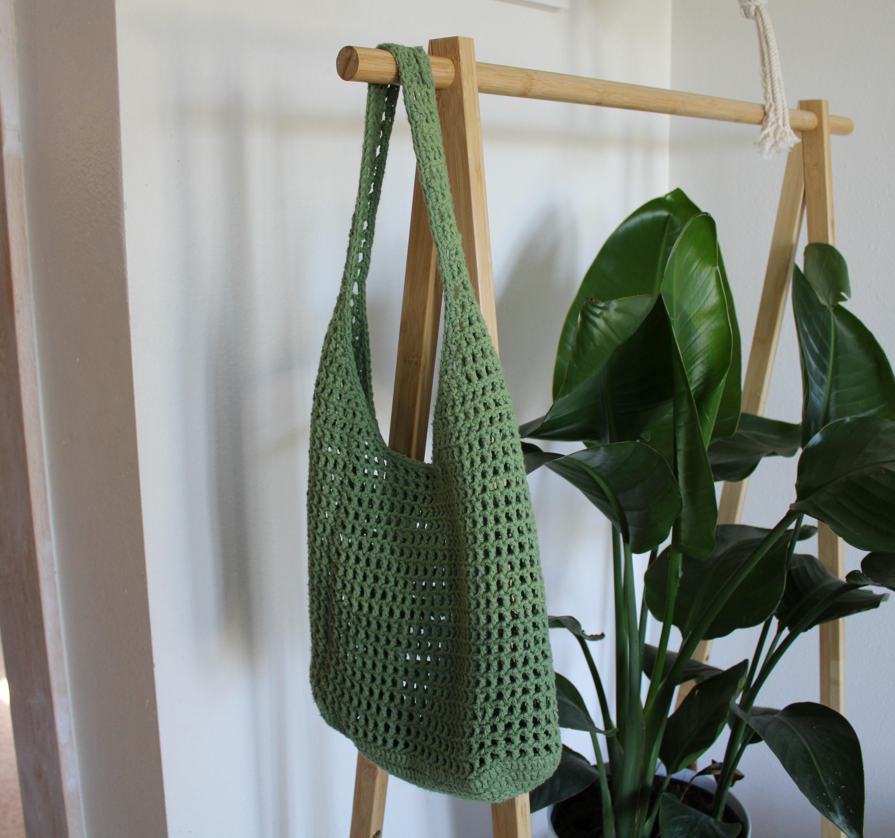 Handmade Crochet Cotton Mesh Tote Bag