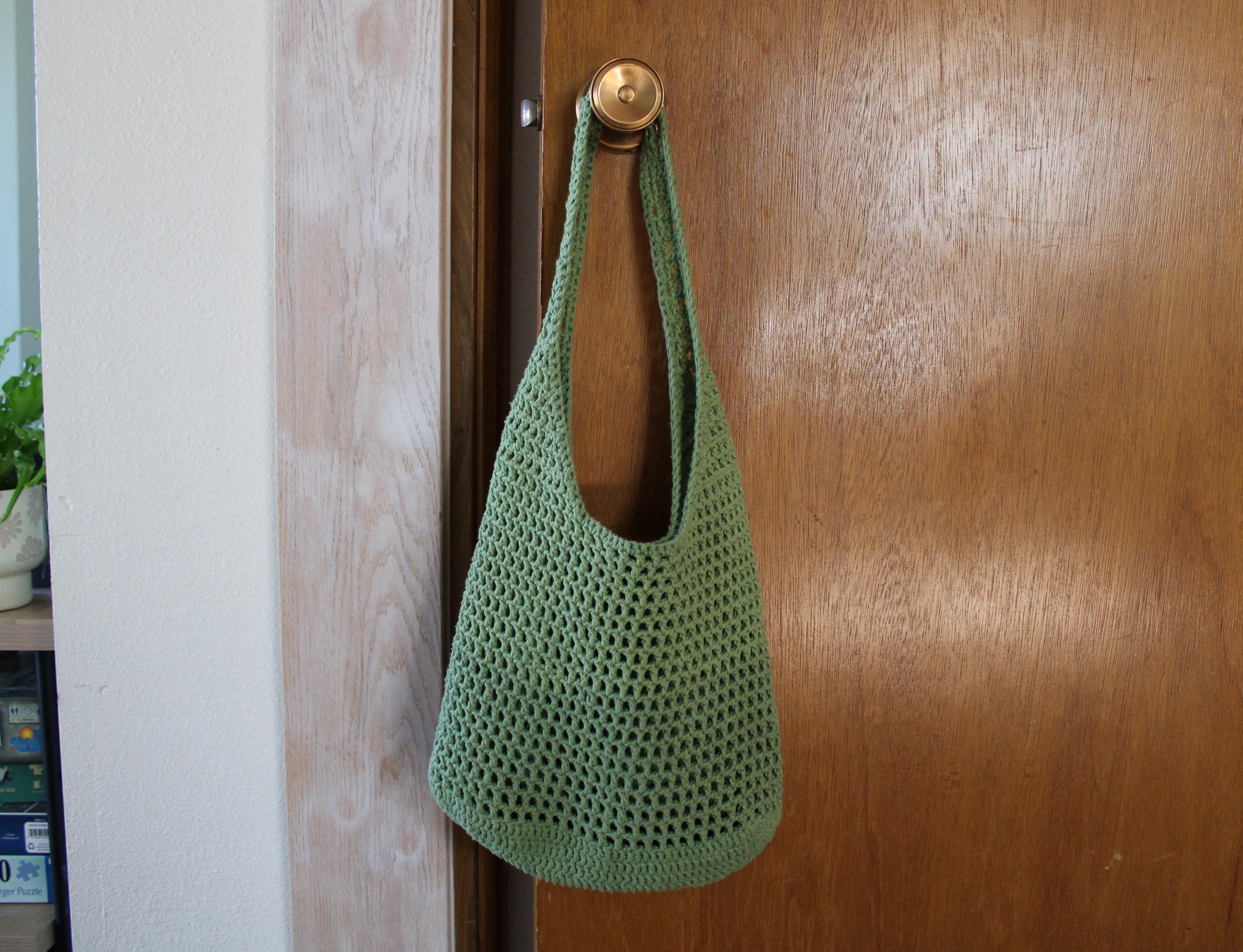 Handmade Crochet Cotton Mesh Tote Bag